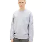 TOM TAILOR Denim Herren Sweatshirt 1035664, 15398 - Light Stone Grey Melange