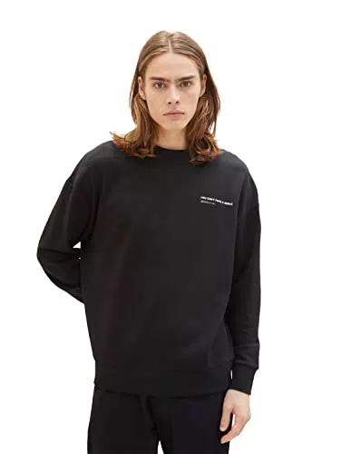 TOM TAILOR Denim Herren Sweatshirt 1035671, 29999 - Black