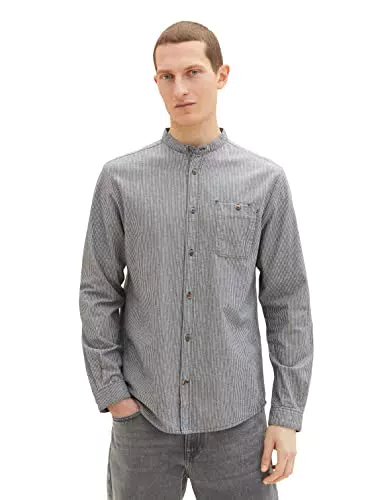 TOM TAILOR Herren 1034887 Hemd, 31212 - Off White Navy Small Stripe