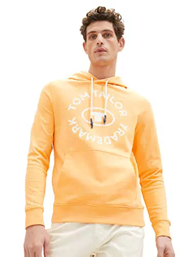 TOM TAILOR Herren 1035531 Sweatshirt, 22225 - Washed Out Orange