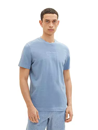 TOM TAILOR Herren 1035637 T-Shirt, 12364 - Greyish Mid Blue