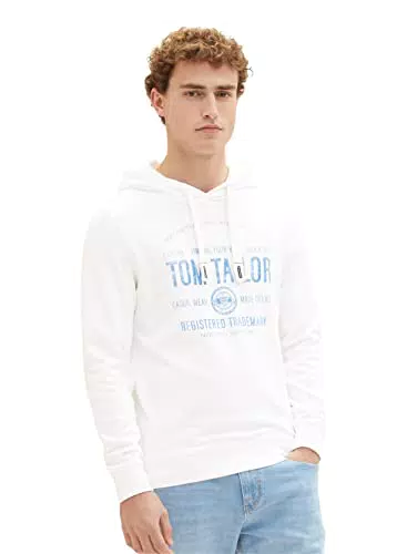 TOM TAILOR Herren 1038605 Sweatshirt, 20000 - White