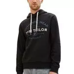 TOM TAILOR Herren 1038744 Basic Hoodie Sweatshirt mit Logo-Print