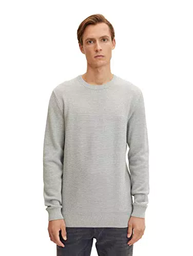 TOM TAILOR Herren Basic Strickpullover aus Bio-Baumwolle
