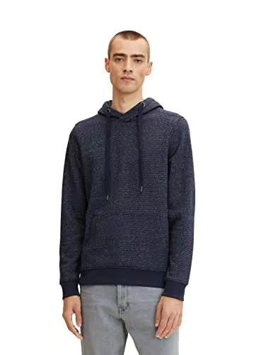 TOM TAILOR Herren Hoodie mit Streifen 1033587, 27914 - Navy Offwhite Inject Stripe