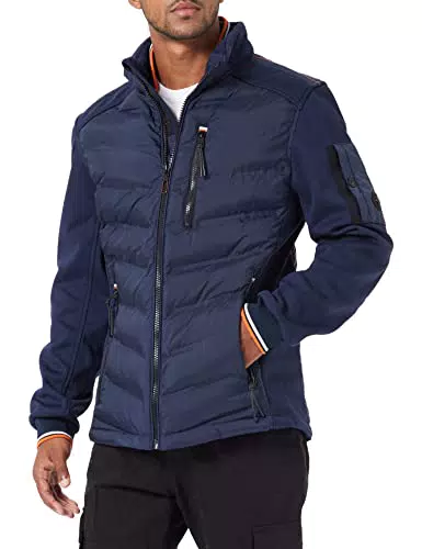 TOM TAILOR Herren Hybrid Steppjacke 1032475, 10668 - Sky Captain Blue