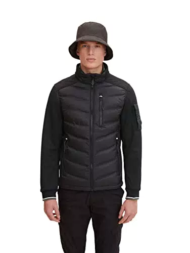 TOM TAILOR Herren Hybrid Steppjacke 1032475, 29999 - Black