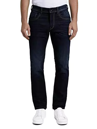 TOM TAILOR Herren Jeans 202212 Marvin Straight, 10282 - Dark Stone Wash Denim