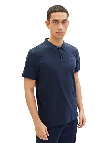 TOM TAILOR Herren Poloshirt im Washed-Look 1035641, 10668 - sky captain blue