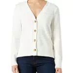 Tommy Hilfiger Damen Cardigan 1985 mit Knopfleiste, Weiß