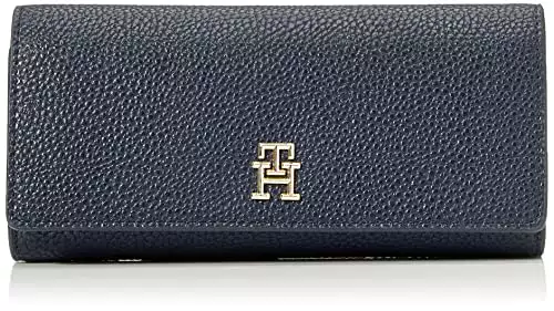 Tommy Hilfiger Damen Portemonnaie TH Emblem Large Flap Wallet Groß