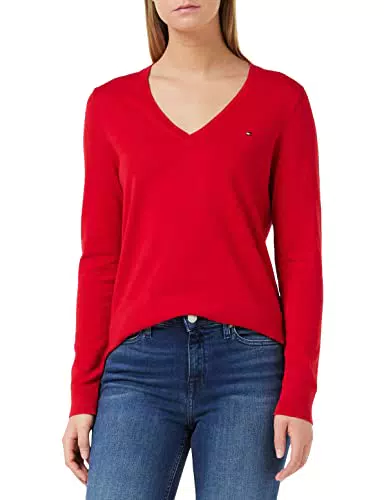 Tommy Hilfiger Damen Pullover Heritage Elegant, Rot