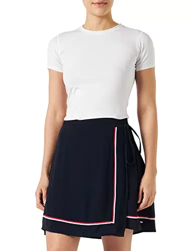 Tommy Hilfiger Damen Rock Minirock, Blau, 36