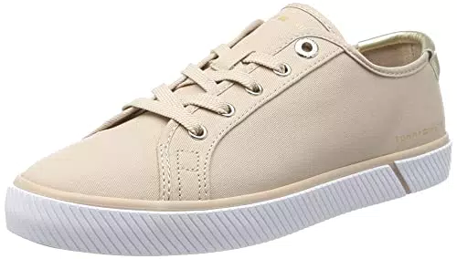 Tommy Hilfiger Damen Vulcanized Sneaker Schuhe, Beige