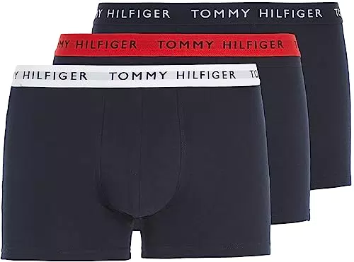 Tommy Hilfiger Herren 3p Boxershorts Boxershorts, Desert Sky/White/Primary Red