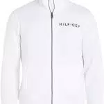Tommy Hilfiger Herren Cardigan mit Reißverschluss, Weiß