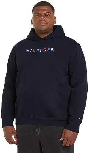 Tommy Hilfiger Herren Hoodie mit Kapuze, Blau, XXL