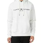 Tommy Hilfiger Herren Hoodie Tommy Logo mit Kapuze, Weiß