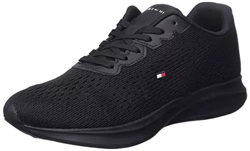 Tommy Hilfiger Herren Runner Sneaker Sportschuhe, Schwarz