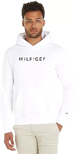 Tommy Hilfiger Herren RWB Hilfiger Hoody Hoodies, White