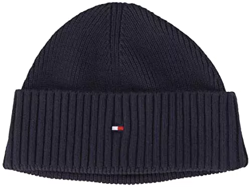 Tommy Hilfiger Herren Strickmütze TH Flag Short Beanie Wintermütze
