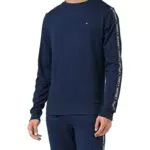 Tommy Hilfiger Herren Sweatshirt ohne Kapuze, Blau, L