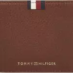Tommy Hilfiger Hilfiger Flag Prem Lea Mini Credit Card Billfold Wallet Dark Chestnut