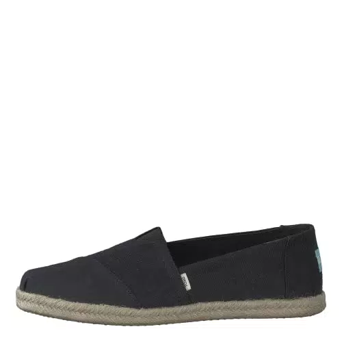 TOMS Damen Alpargata Rope Flache Slipper, Schwarz
