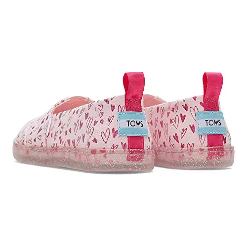 TOMS Mädchen Alpargata Flacher Slipper, Pastel Pink Foil Hearts