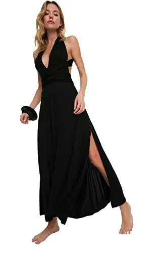 TRENDYOL Damen Dress, Schwarz, M