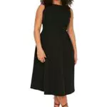 Trendyol Frauen Übergröße Midi Eine Linie Relaxed Fit Gewebte Plus-Size-Kleid