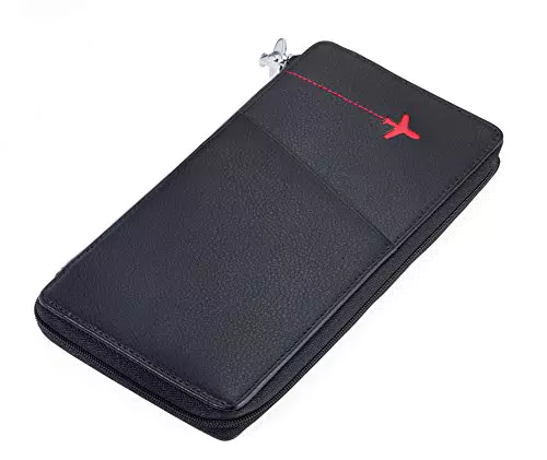 TROIKA RED PEPPER TRV82/LE Etui für Reisedokumente mit Ausleseschutz für RFID-Chips 9 Kartenfächer für Tickets