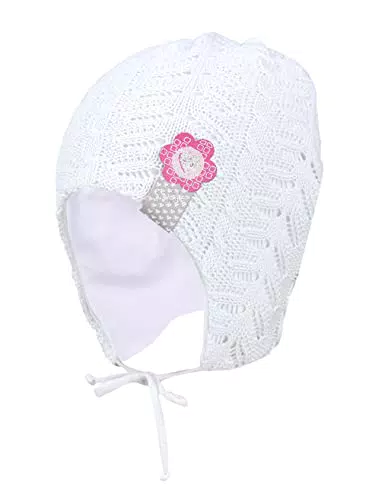 TupTam Baby Mädchen Mütze mit Ohrenschutz, Farbe: Weiß
