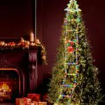 TUSGENK LED Weihnachtsmann Leiter Lichterkette 3M LED Weihnachtsbeleuchtung