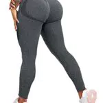 TZLDN Damen Scrunch Butt Leggins Booty Lifting Leggings Laufhose Po Push Up Sport Tights Yoga Pants Fitnesshose Yogahose #4 Dunkelgrau S