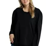 Ulla Popken Damen, Rundhals, gepuffter Langarm, Biobaumwolle Sweatshirts