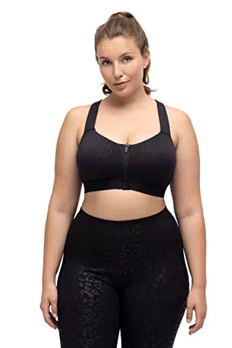Ulla Popken Damen Sport-bh Leo, Ohne Bügel, Frontverschluss C-d BH