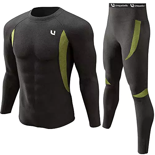 UNIQUEBELLA Thermounterwäsche Set, Funktionswäsche Herren Skiunterwäsche Winter Suit Ski Thermo-Unterwäsche Thermowäsche Unterhemd + Unterhose