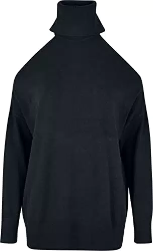 Urban Classics Damen Ladies Cold Shoulder Turtelneck Sweater Sweatshirt