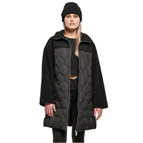Urban Classics Damen Ladies Oversized Sherpa Quilted Coat Jacke