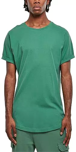 Urban Classics Herren T-Shirt Long Shaped Turnup Tee Leaf S