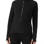 Urban Classics TB1728 Ladies Polar Fleece Zip Hoodie - Damen Outdoor Fleecejacke einfarbig mit Kapuze und verlängertem Rückenteil - black