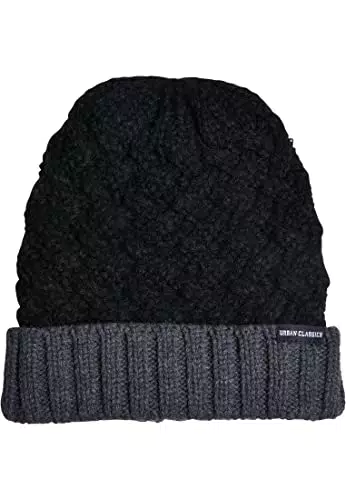 Urban Classics Unisex Braid Knit Beanie-Mütze, schwarz