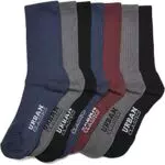 Urban Classics Unisex Logo Sport 7-Pack Socken, Black/Charcoal/Cherry/Darkblue