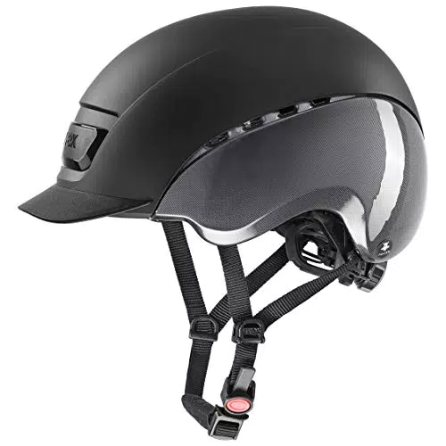 uvex elexxion tocsen - robuster Reithelm für Damen und Herren - inkl. Tocsen-Sturzsensor - individuelle Größenanpassung - black - 54-55 cm