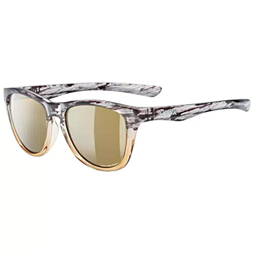 uvex LGL 48 CV - Sonnenbrille für Damen und Herren - verspiegelt - konstraststeigernd - amber transparent/mirror champagner - one size