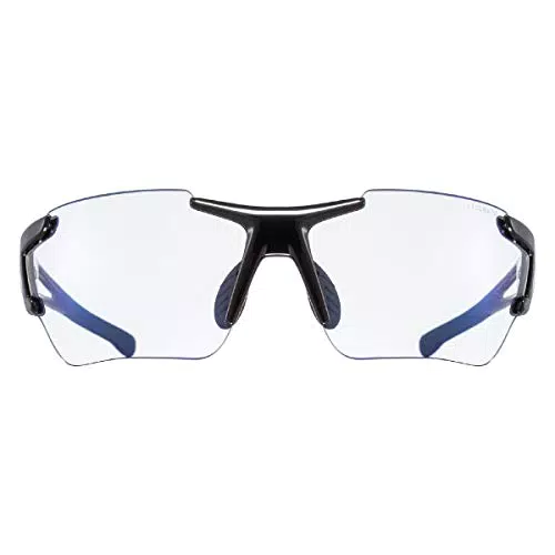 uvex sportstyle 803 race V - Sportbrille für Damen und Herren - selbsttönend & verspiegelt - beschlagfrei - black/blue - one size