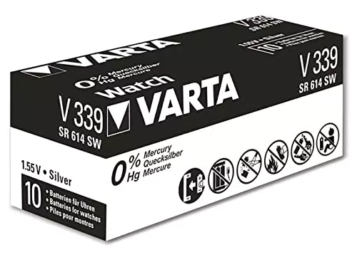 VARTA Batterien V339/SR614 Knopfzelle, 1 Stück, Silver Coin
