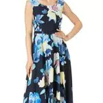 Vera Mont Damen 4362/4201 Cocktailkleid, Dark Blue/Yellow