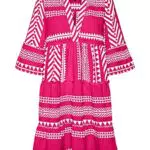 VERO MODA Damen Bluse Tunika VMDicthe mit 3/4-Ärmeln10225127 Pink Yarrow Ibiza Snow White XS